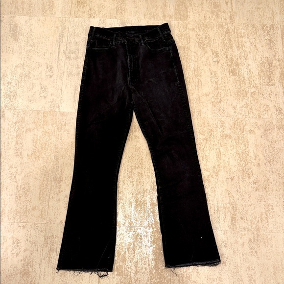 MOTHER Charcoal Hustler Ankle Fray Jeans - Picture 1 of 4